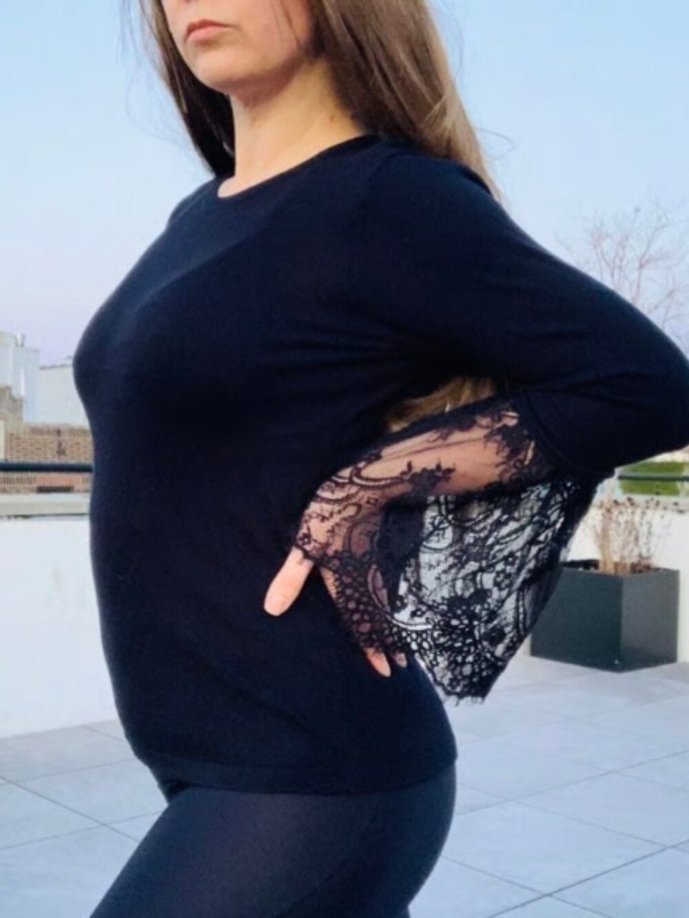 Vince Camuto Flare Lace Sleeves Sweater - Picture 11 of 12